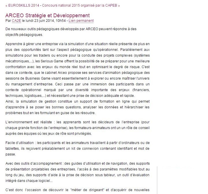 Académie d’Amiens : Arceo – Stratégie et Développement